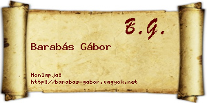 Barabás Gábor névjegykártya